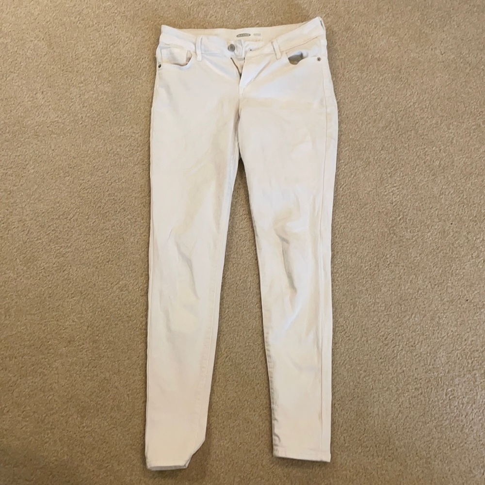 Old Navy, Rockstar Super Skinny, White Jeans
